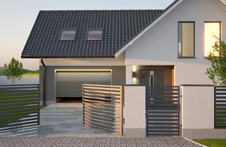 Ogrodzenie palisadowe nowoczesne antracyt